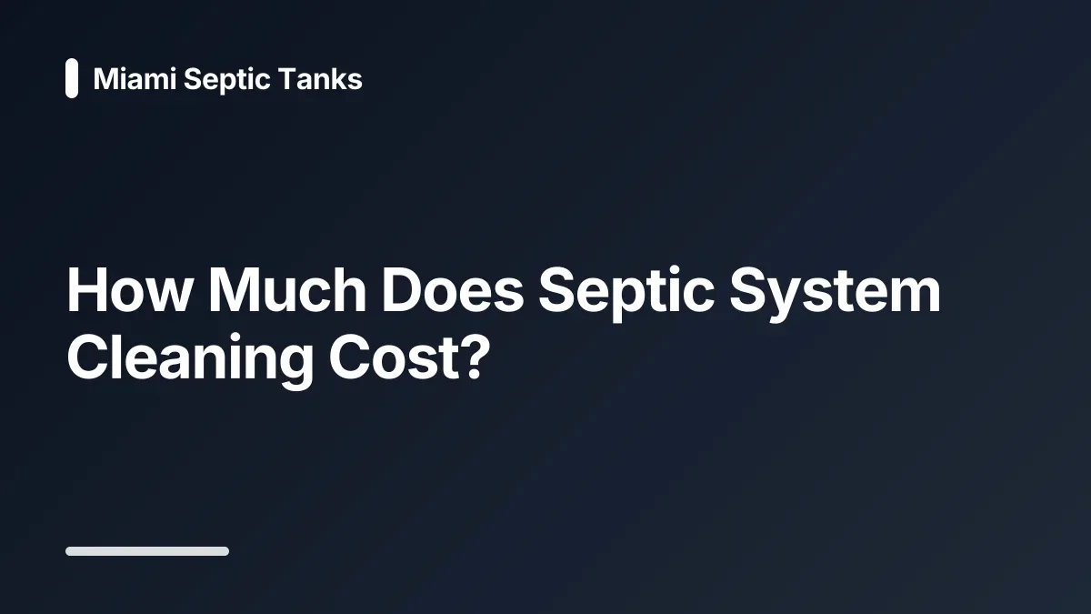 septic system cleaning cost
