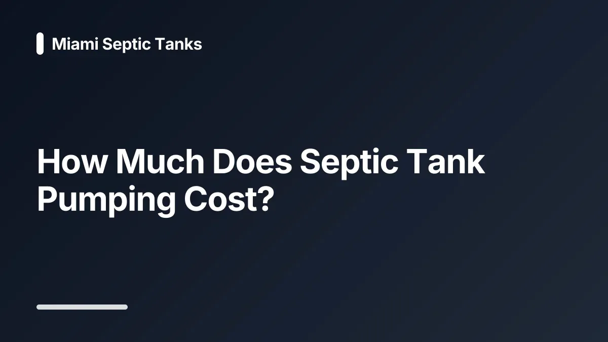 septic tank pumping cost