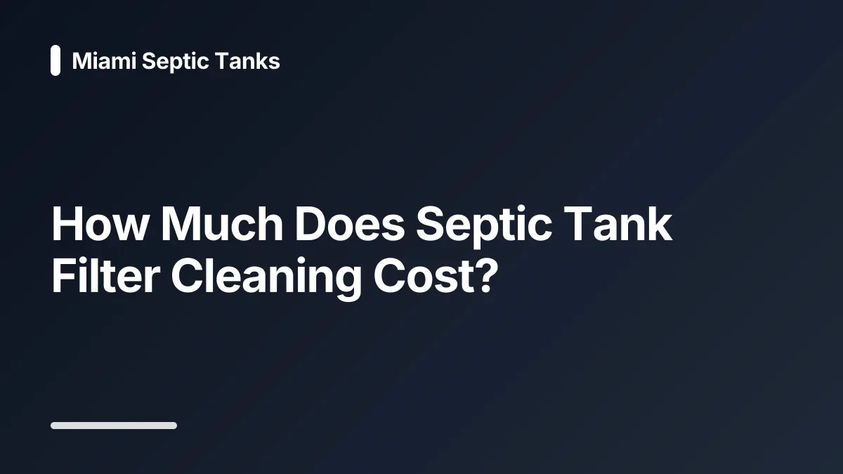 septic tank filter cleaning cost
