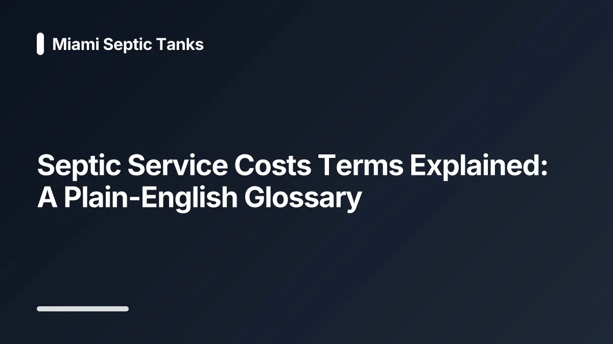 septic service costs glossary